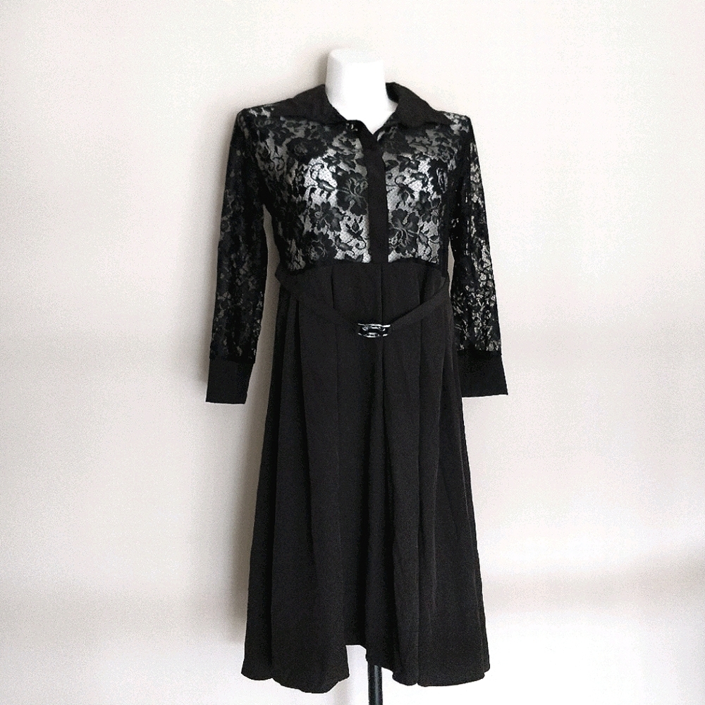 Vintage Lace Swing Dress Large